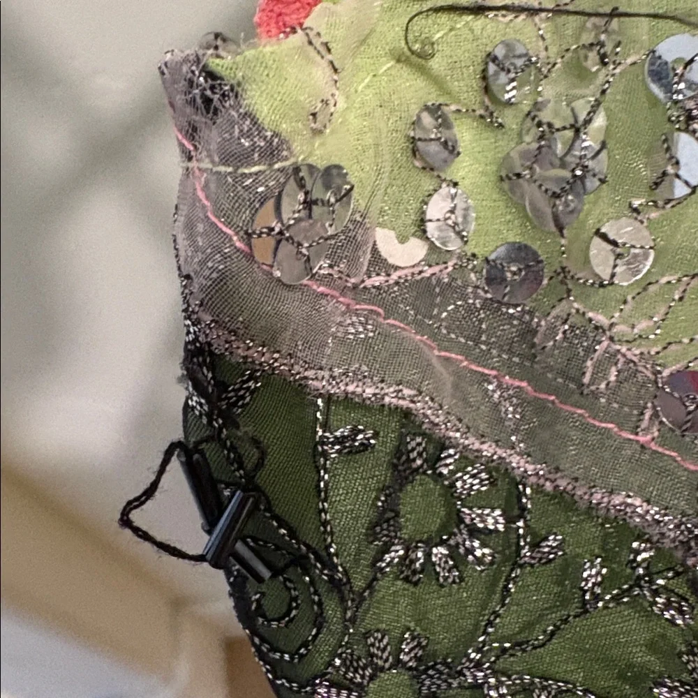 Green and Pink Embellished Cami - Picture 4 of 5